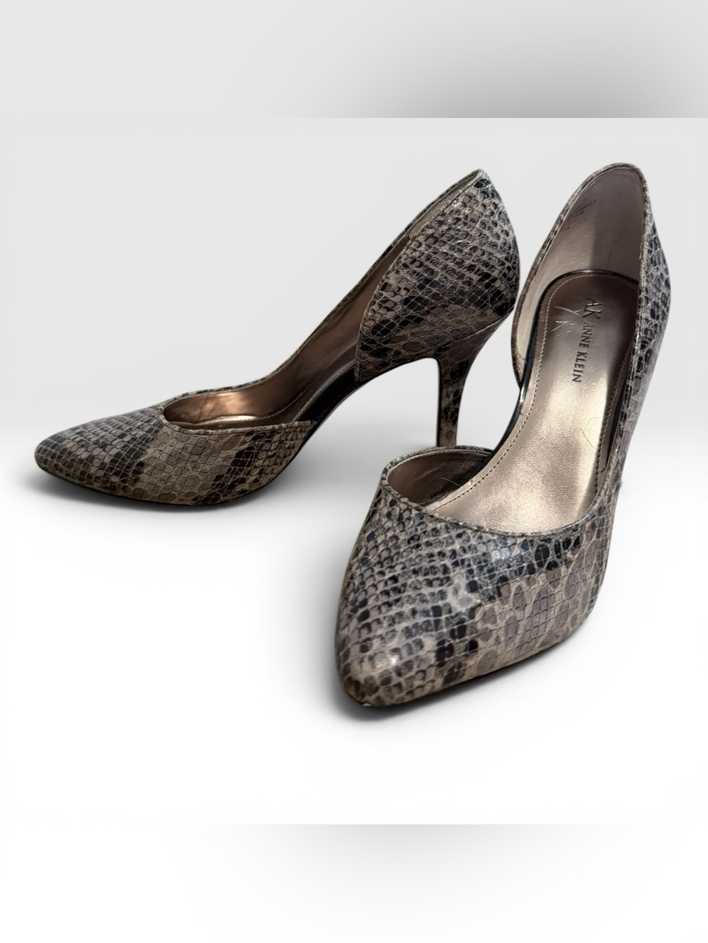 Anne Klein AK7YA3 Snake Print D’Orsay Pumps Heels Size 7.5M
